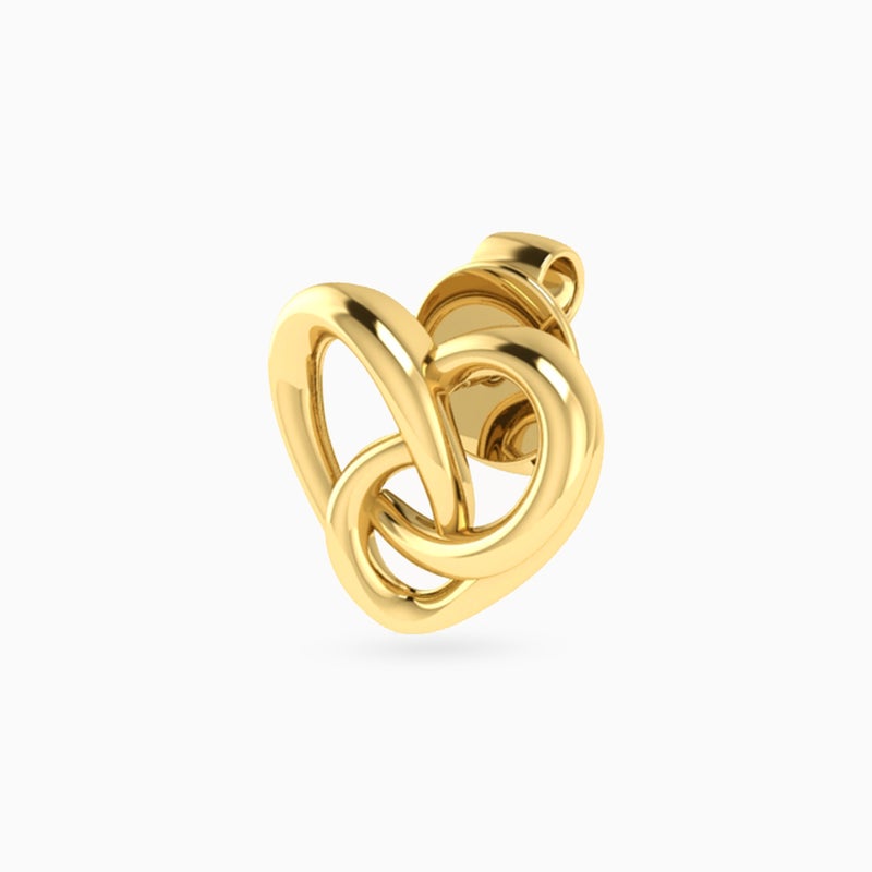 Miss L' by L'azurde Heart Stud Earrings in 18K Gold - Image 4